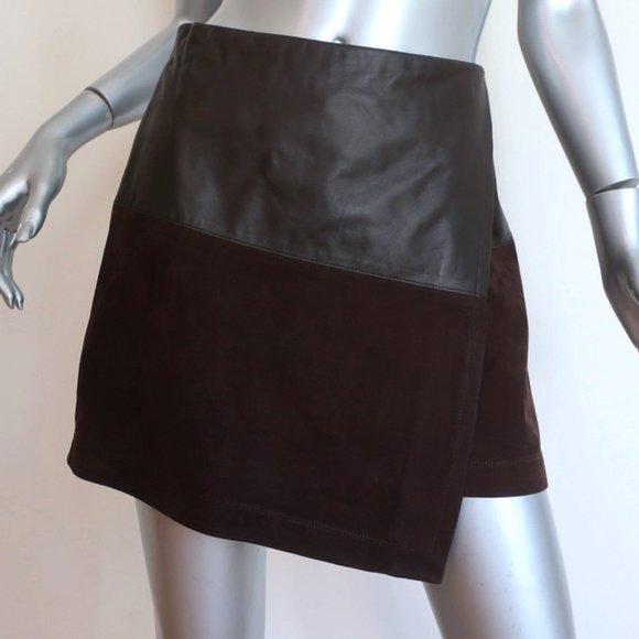 Alice + Olivia Dresses & Skirts - Alice + Olivia Mini Wrap Skirt Dark Brown Size 2